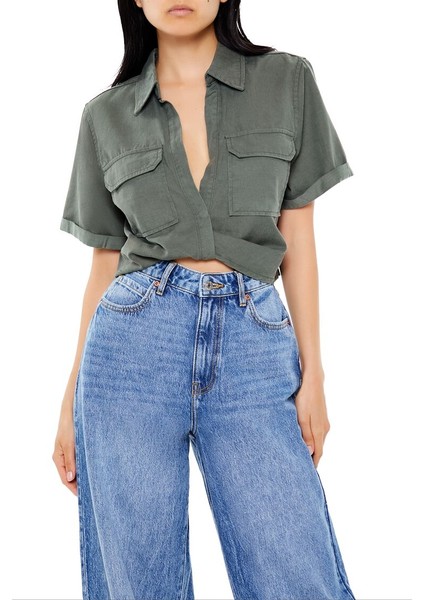 Crop Denim Gömlek