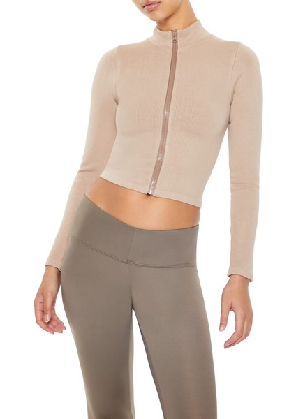 Dikişsiz Spor Zip-Up Ceket