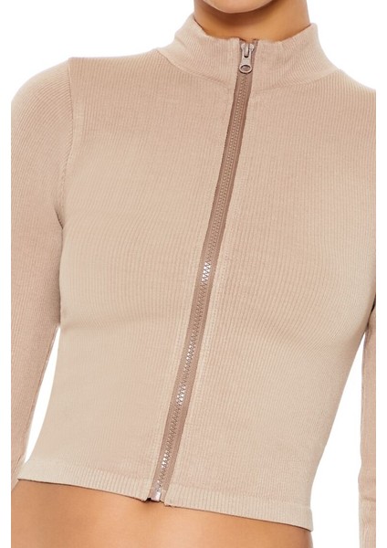 Dikişsiz Spor Zip-Up Ceket