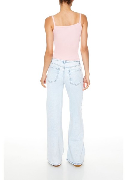 High-Rise Wide-Leg Jean Pantolon