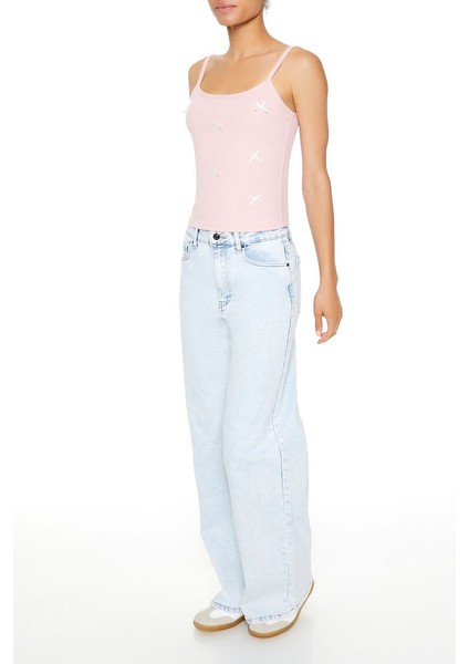 High-Rise Wide-Leg Jean Pantolon