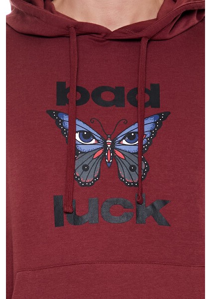 Bad Luck Kelebek Baskılı Sweatshirt