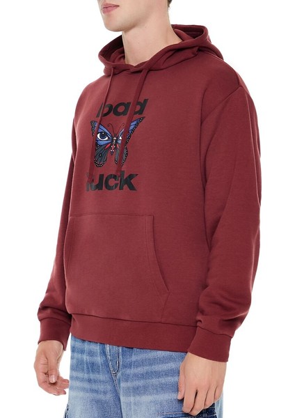 Bad Luck Kelebek Baskılı Sweatshirt