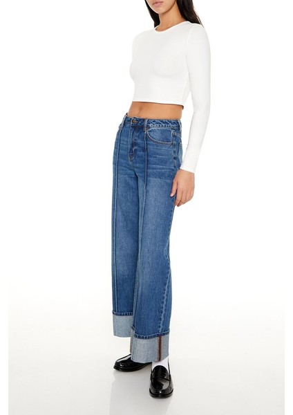 High-Rise Wide-Leg Jean Pantolon