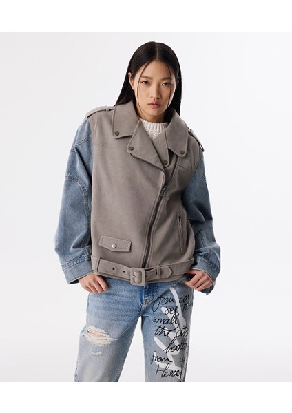 Denim Mıx Kemerli Mont TS1250012024005 modelleri
