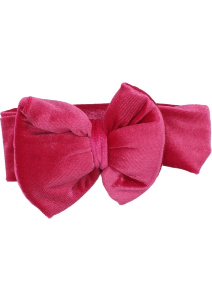 Kız Bebek Fuşya Kurdeleli Kadife Bandana