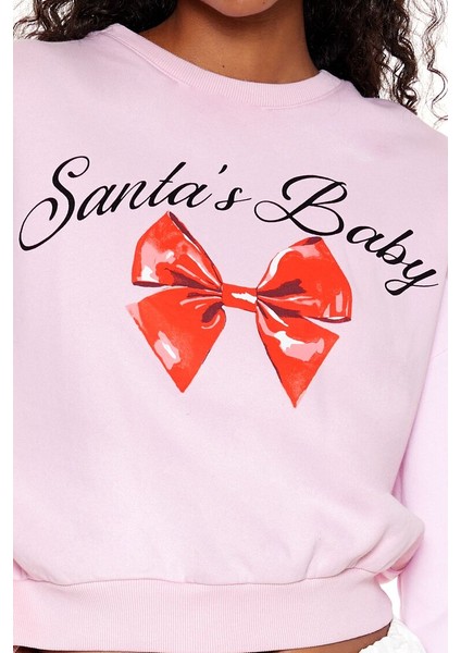 Santa's Baby Baskılı Sweatshirt modelleri
