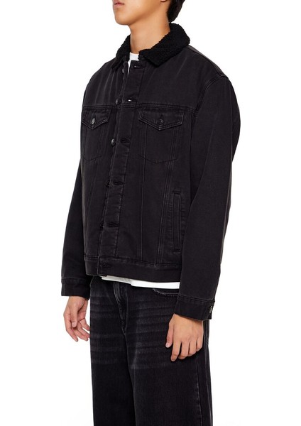 Suni Kürk Detaylı Denim Ceket fırsatları