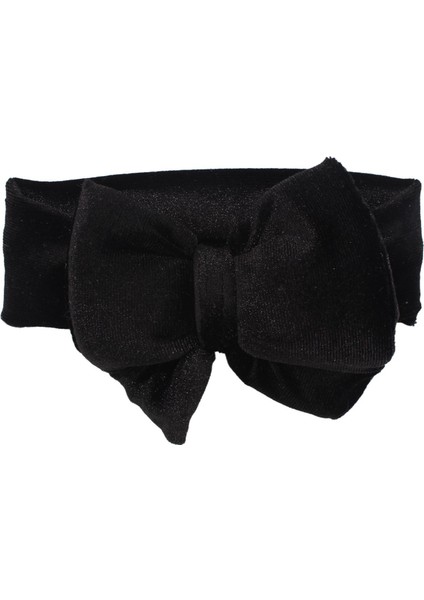 Kız Bebek Siyah Kurdeleli Kadife Bandana