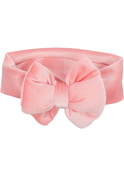 Kız Bebek Pembe Kurdeleli Kadife Bandana