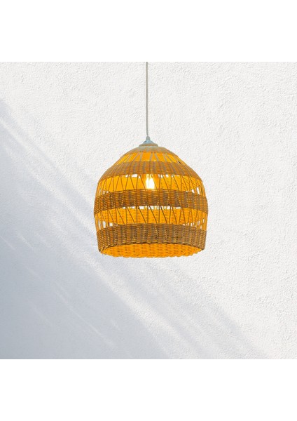 Tinos Rattan Bambu Bohem Tasarım Avize