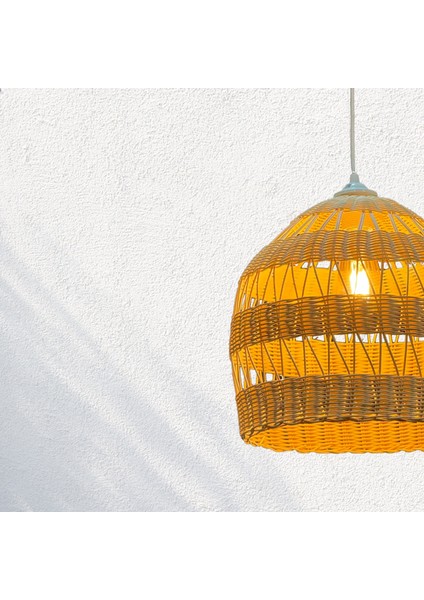 Tinos Rattan Bambu Bohem Tasarım Avize