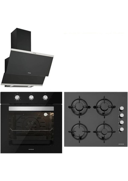 Siyah Cam Ankastre Set 3420 - CS5335B01 - BO6503B01