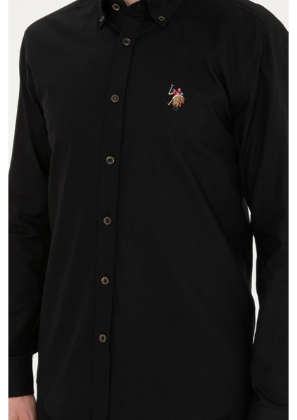 Erkek Siyah Gömlek Basic 50281921-VR046