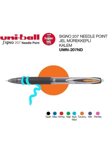 Uni UMN-207ND Signo Iğne Uçlu Jel Kalem 0.7 Turuncu