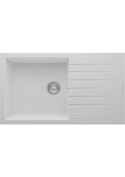 Real P014 Loadikya 86 Xl Beyaz Granit Mutfak Eviyesi 86X50 cm