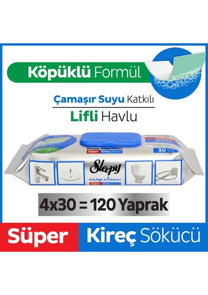 Easy Clean Süper Kireç Sökücü Havlu 4x30 (120 Yaprak)