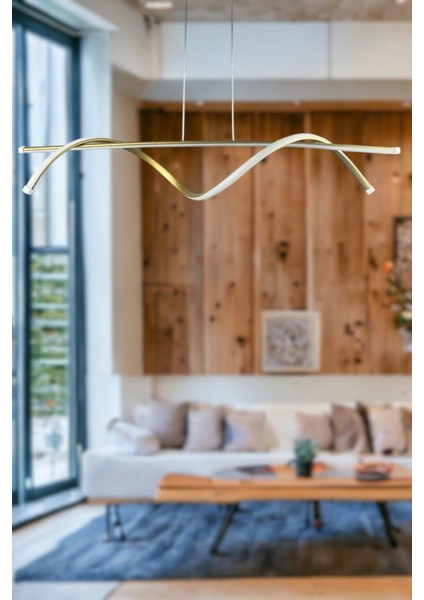 Eclipse Modern Tasarım Eskitme Renk Beyaz Ledli Cafe - Mutfak - Salon 2 Li LED Avize