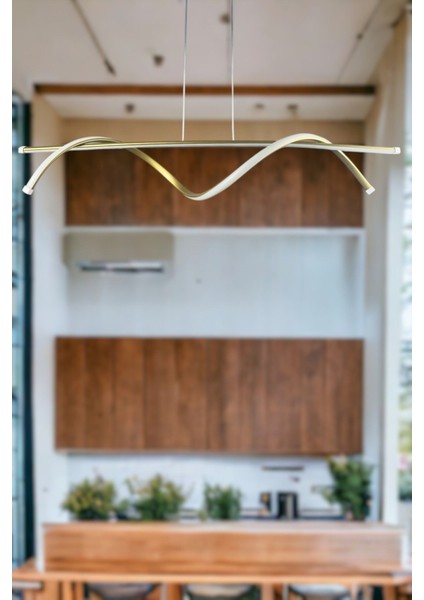 Eclipse Modern Tasarım Eskitme Renk Beyaz Ledli Cafe - Mutfak - Salon 2 Li LED Avize