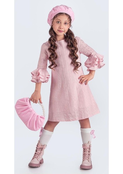 Miss Chloé Kız Çocuk Fransız Bere, Çanta, Çorap ve Elbise Takım M00704