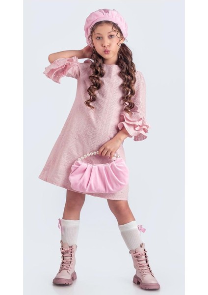 Miss Chloé Kız Çocuk Fransız Bere, Çanta, Çorap ve Elbise Takım M00704 fiyatları