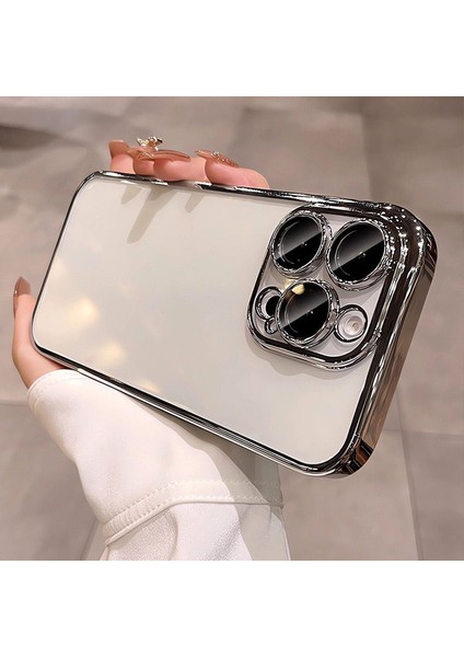 Apple iPhone 16 Pro Kılıf Lens ve Hoparlör Toz Korumalı Arkası Şeffaf Kenarı Renkli Silikon Kapak