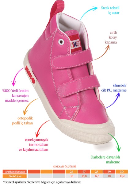 Garf Günlük Cırtlı Kız Çocuk Bot Ayakkabı Fuşya fiyatları