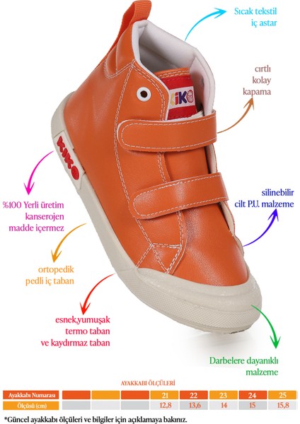 Garf Günlük Cırtlı Erkek Bebek Bot Ayakkabı Turuncu fiyatları