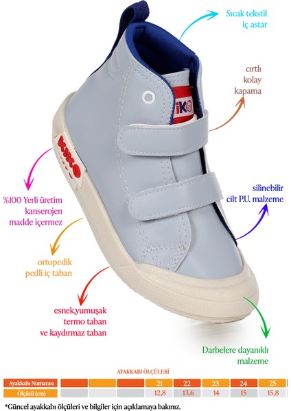 Garf Günlük Cırtlı Erkek Bebek Bot Ayakkabı Mavi fiyatları