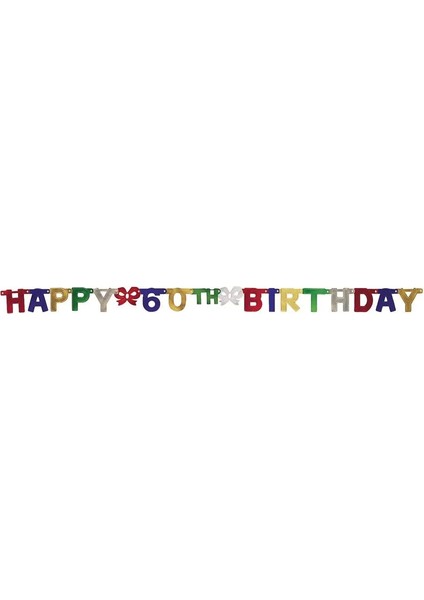 60 Yaş Happy Birthday Harf Afiş