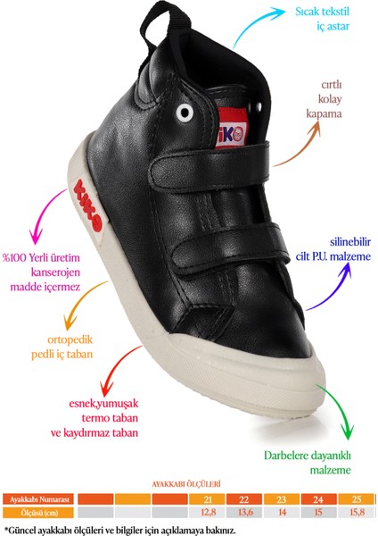 Garf Günlük Cırtlı Erkek Bebek Bot Ayakkabı Siyah fiyatları