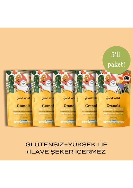 Glütensiz, İlave Şekersiz Granola Arı Ekmeği & Polen 5'li Süper Paket