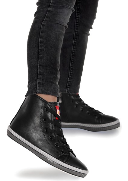 Pant Günlük Bağcıklı Fermuarlı Erkek Çocuk Spor Ayakkabı Siyah modelleri