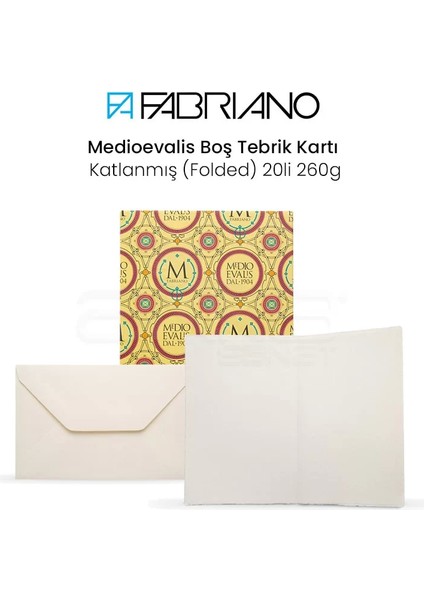 Medioevalis Boş Tebrik Kartı ve Zarf 20LI 260G