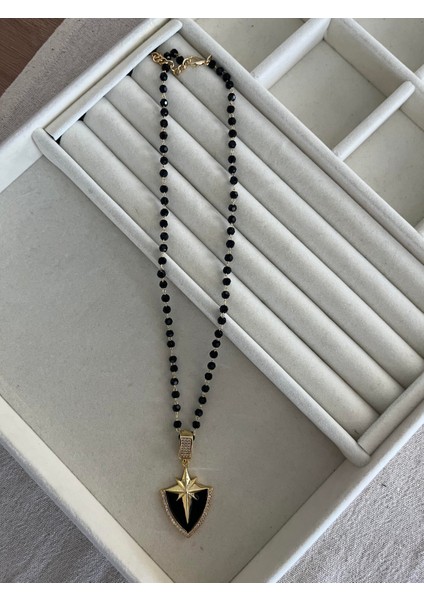 Siyah Plaka Kuzey Yıldızı Kolye fiyatları