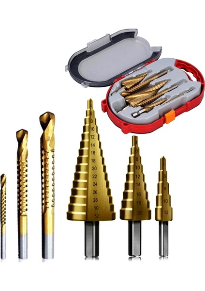 Kaliteli Kademeli Matkap Sac Delme Ucu Seti 6 Parça Kademeli Matkap Ucu Seti (Özel Çanta)