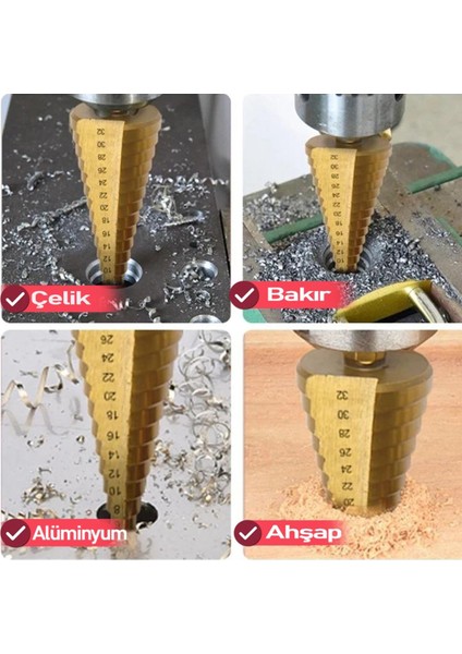 Kaliteli Kademeli Matkap Sac Delme Ucu Seti 6 Parça Kademeli Matkap Ucu Seti (Özel Çanta) fiyatları