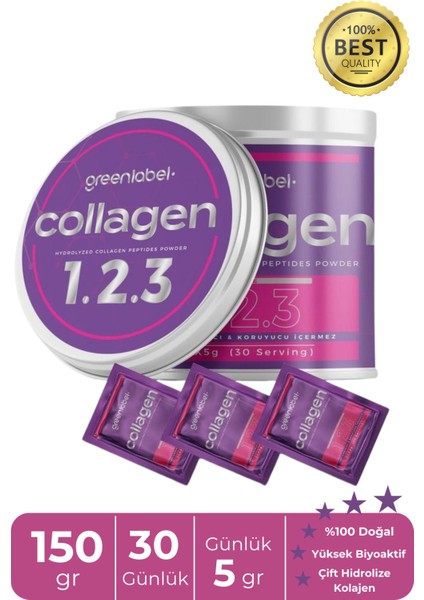 Greenlabel Collagen Tıp 1.2.3 30 x 5 Gr. Kolajen