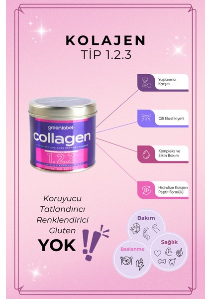 Greenlabel Collagen Tıp 1.2.3 30 x 5 Gr. Kolajen
