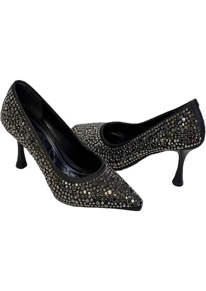 Kadeh Topuklu Taş Işlemeli Bayan Stiletto Ayakkabı modelleri