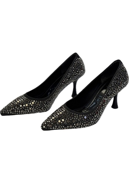 Kadeh Topuklu Taş Işlemeli Bayan Stiletto Ayakkabı fırsatları