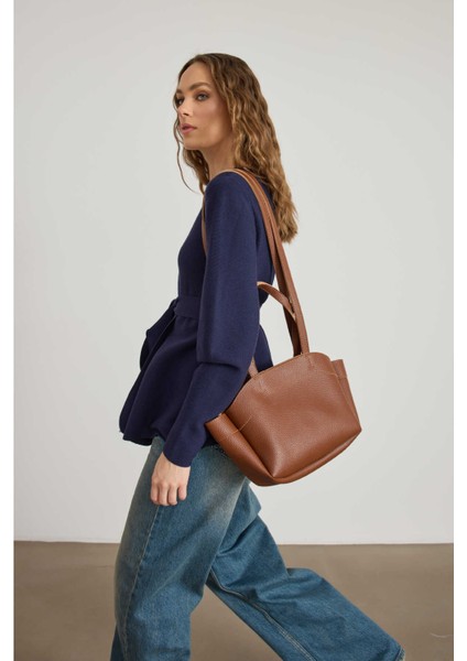 Çift Askılı Tote Çanta Taba
