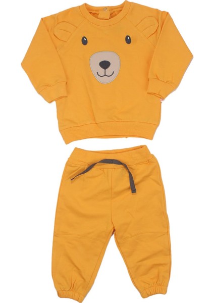 Erkek Bebek Sarı Ayıcık Desenli 2'li Takım