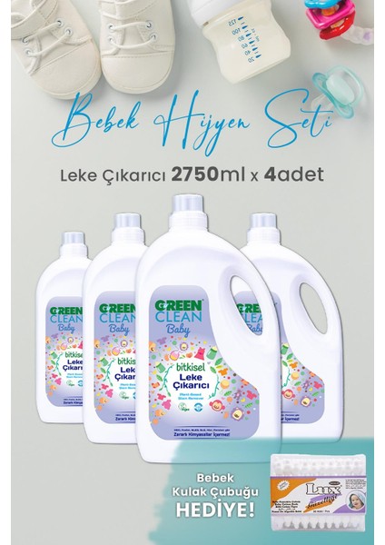 Green Clean Baby Leke Çıkarıcı 2.75 L x 4 Adet ve Hediyeli