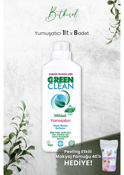 Bitkisel Çamaşır Yumuşatıcısı 1 lt (Lavanta Kokulu) x 8 Adet