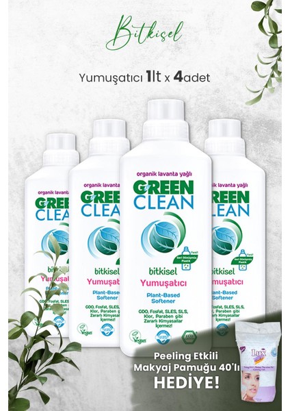 Bitkisel Çamaşır Yumuşatıcısı 1 lt (Lavanta Kokulu) x 4 Adet
