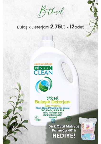 Bitkisel Bulaşık Deterjanı 2,75 lt x 12 Adet
