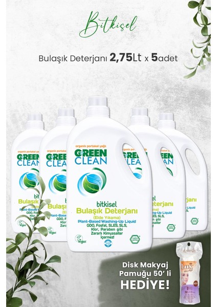 Bitkisel Bulaşık Deterjanı 2,75 Lt x 5 Adet