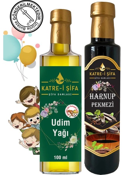 Çocuklar için Udim Yağı 100 ml + Özel Üretim Keçiboynuzu – Harnup Pekmezi/Özü 340 gr