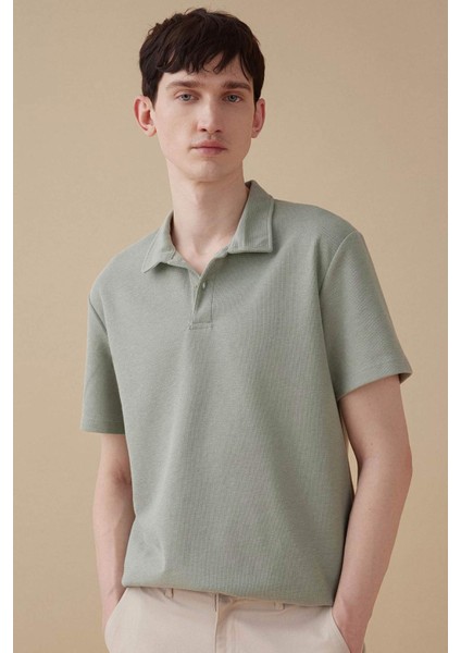 New Regular Fit Basic Düz Kısa Kollu Polo Tişört B4939AX24SP